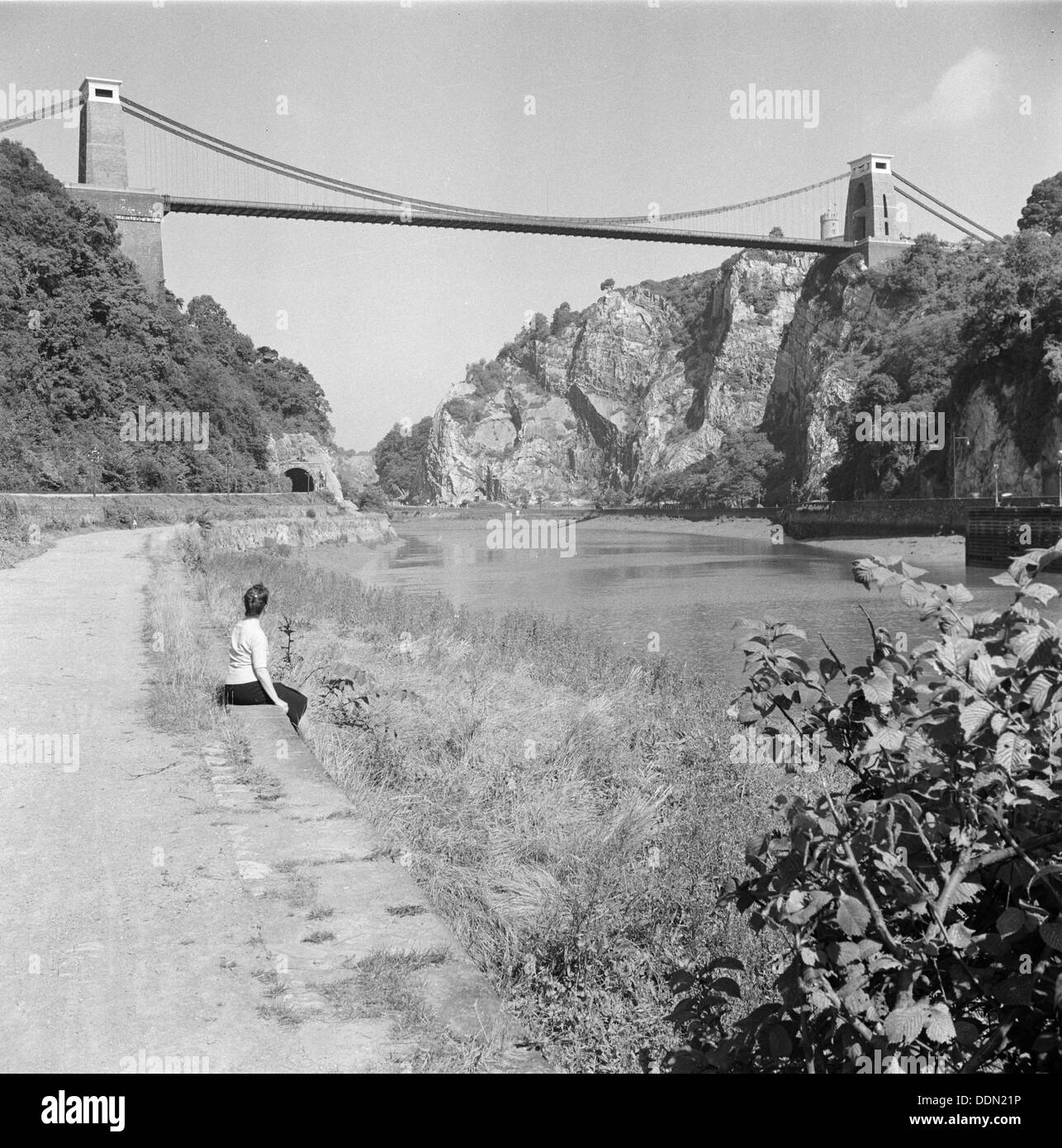 Clifton Suspension Bridge, Clifton, Bristol, 1954. Artist: Eric de Maré Stock Photo