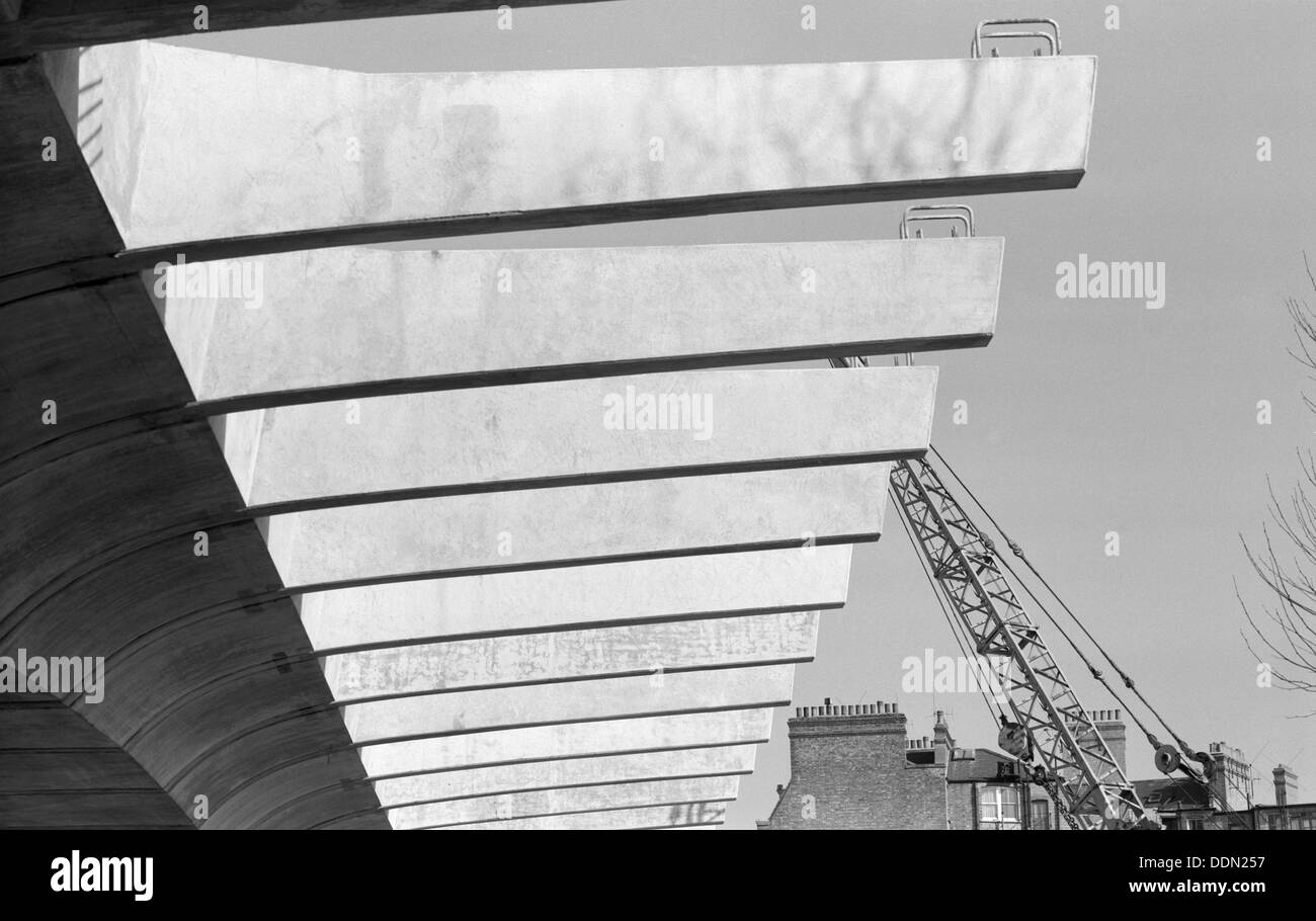 Hammersmith Flyover during construction, Hammersmith, London, 1961