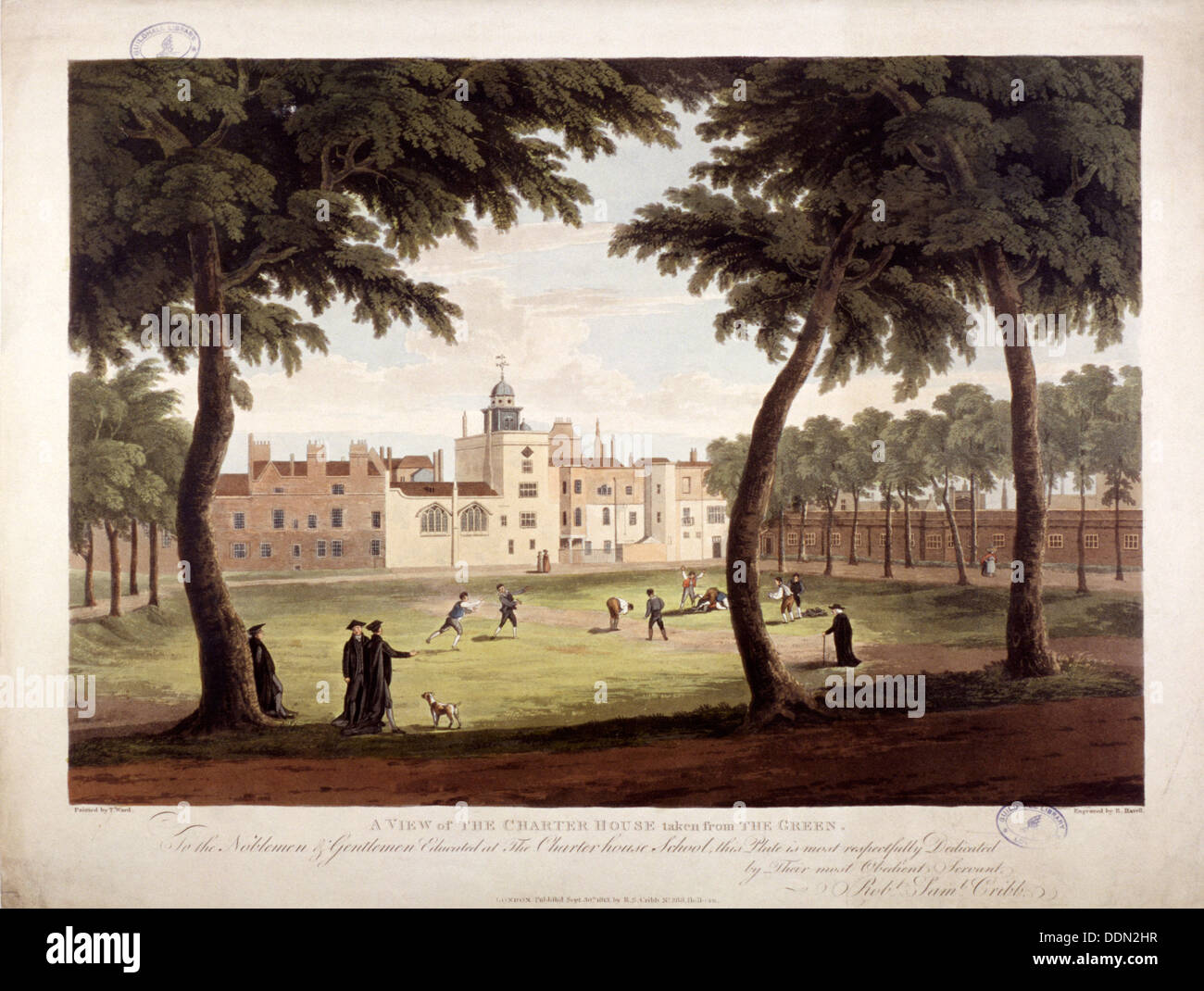 View of Charterhouse, Finsbury, London, 1813. Artist: Robert Havell Stock Photo