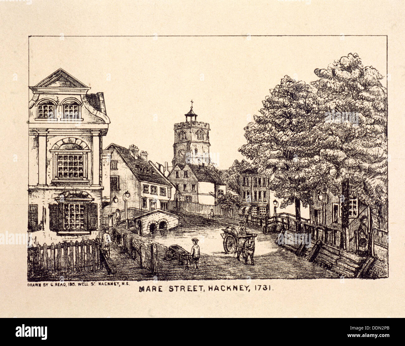 Mare Street, Hackney, London, 1731. Artist Anon Stock Photo Alamy