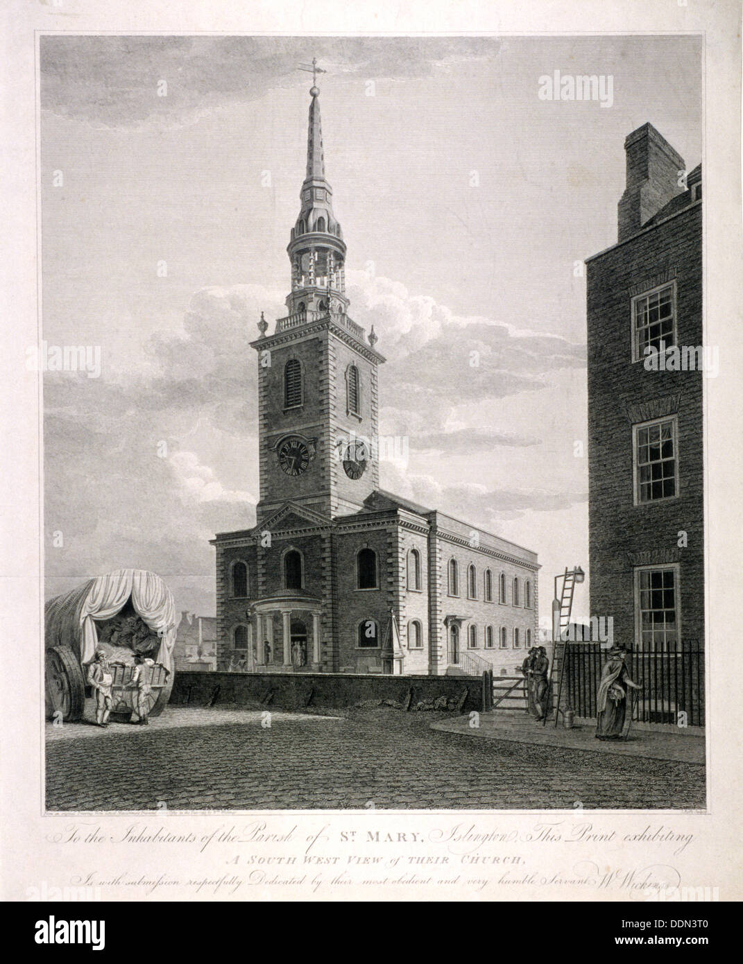 St Mary, Islington, London, 1793. Artist: John Roffe Stock Photo