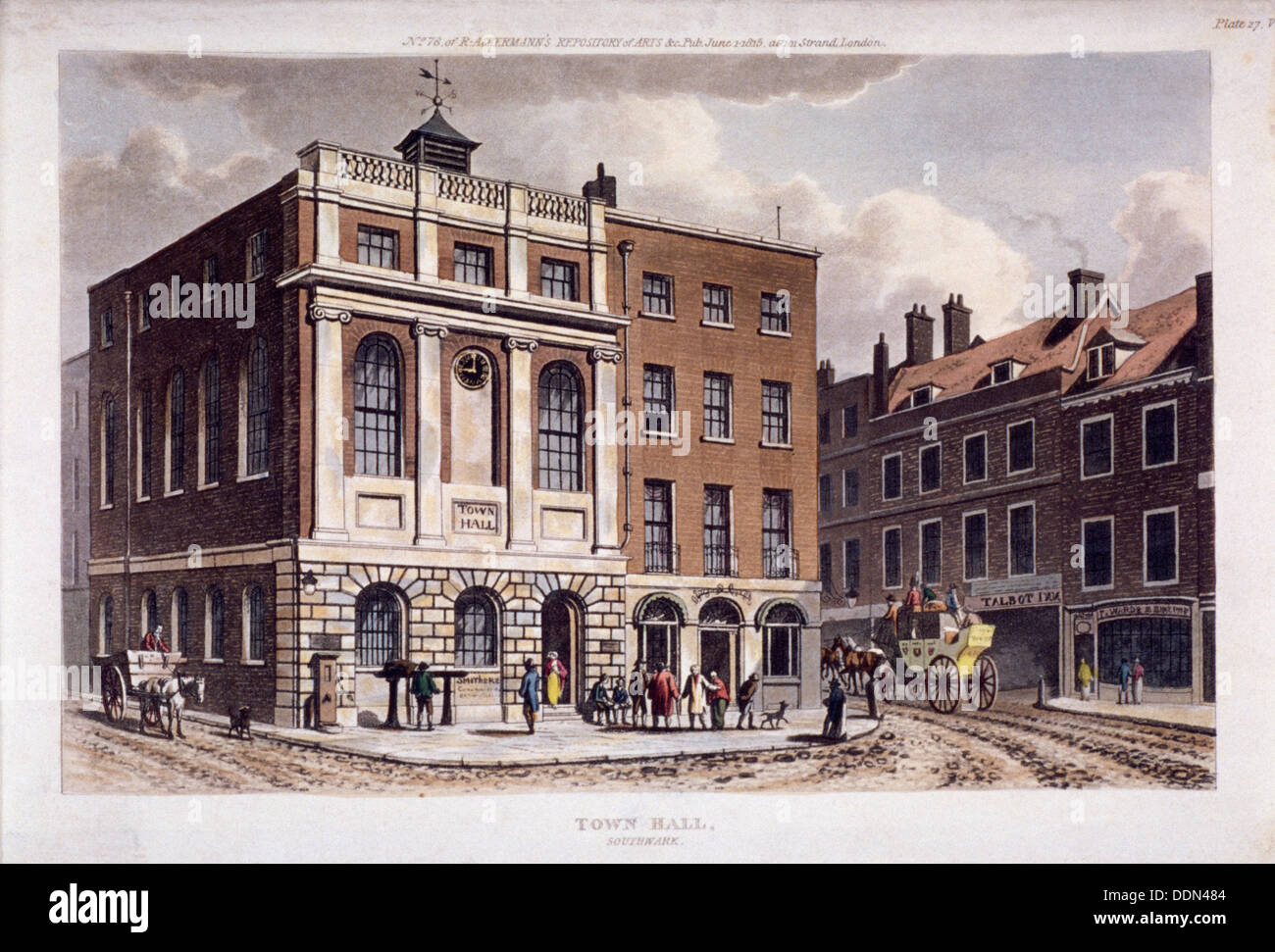 Borough High Street, Southwark, London, 1815. Artist: Anon Stock Photo