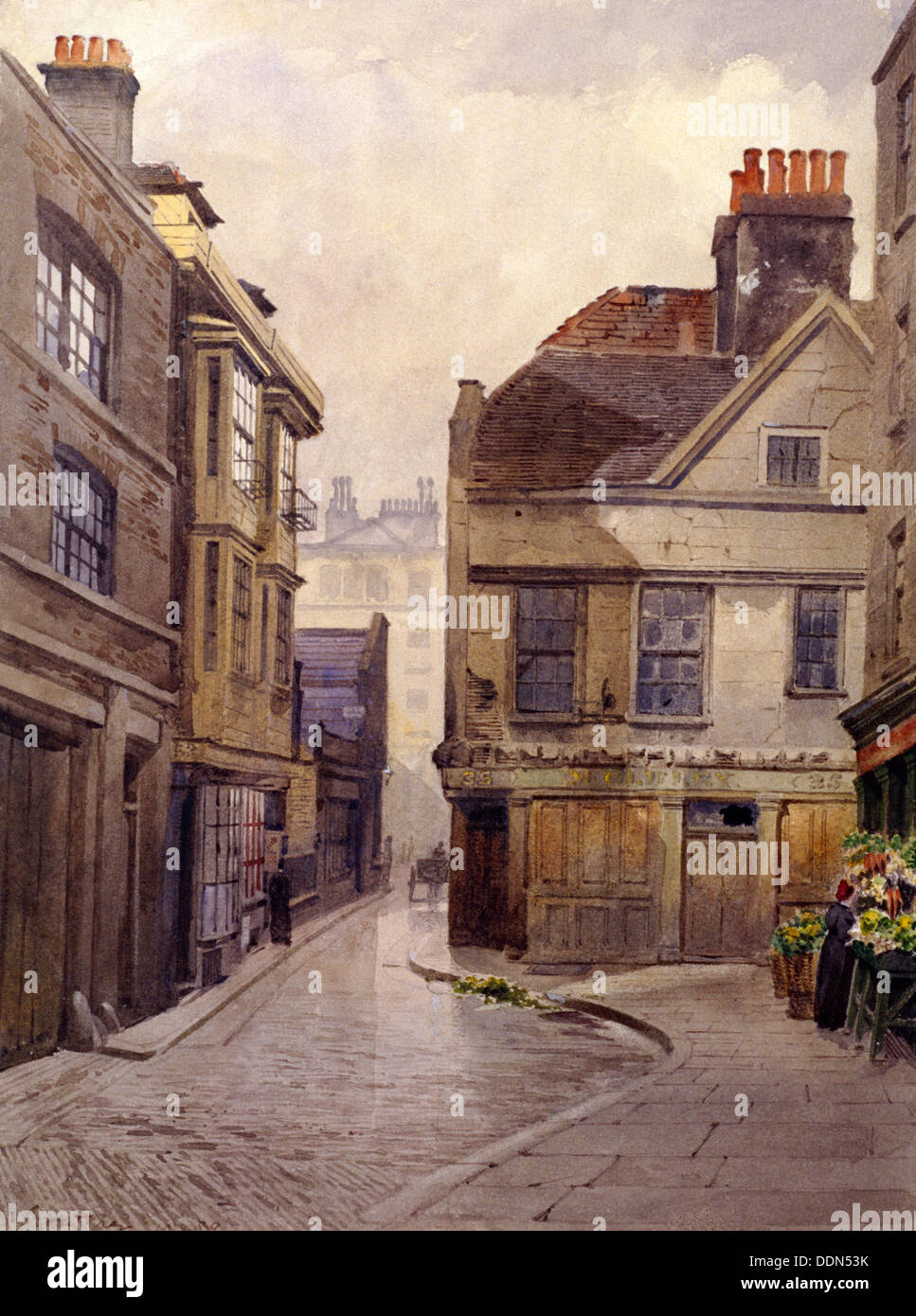 Bartholomew Close, London, 1889. Artist John Crowther Stock Photo