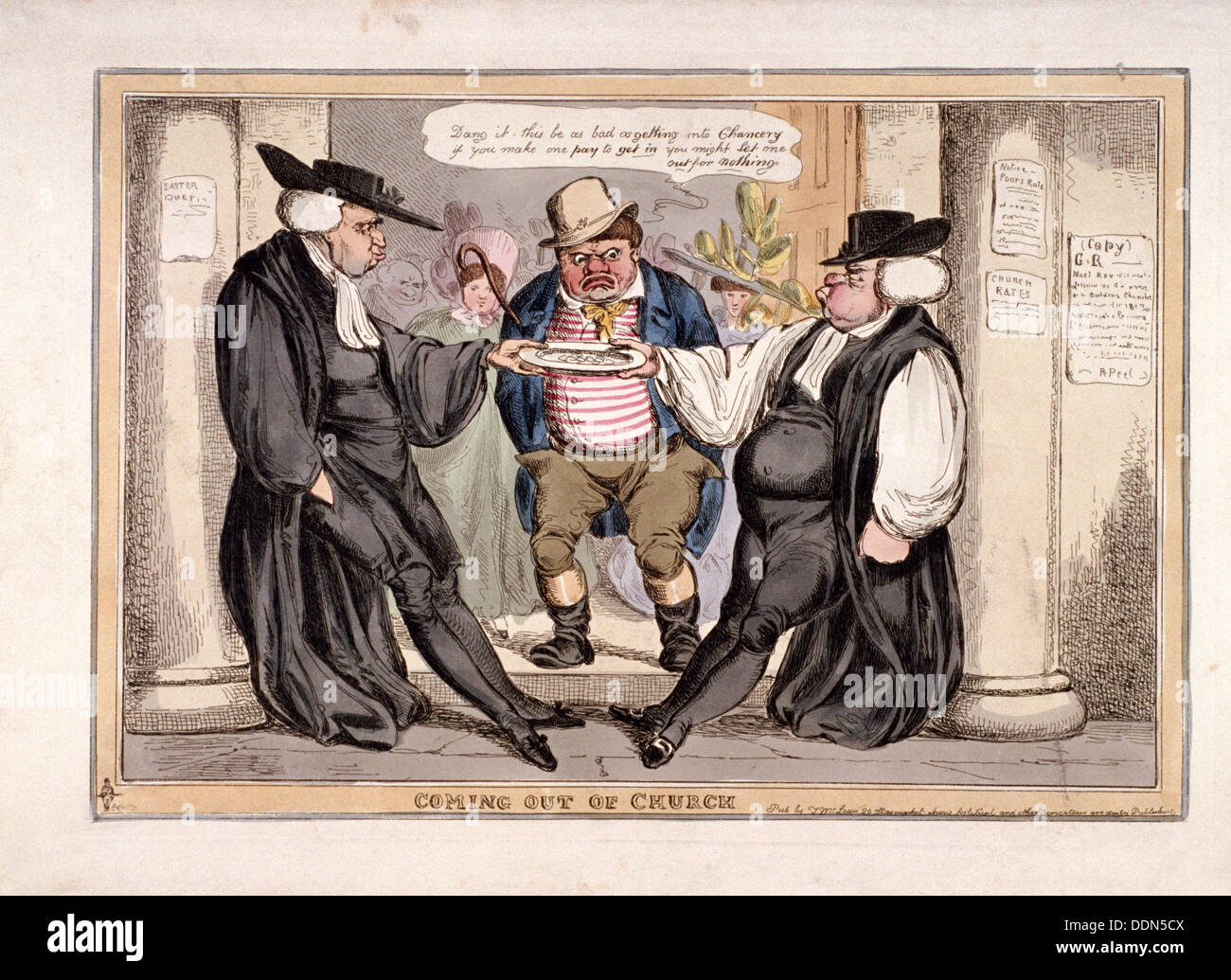 'Coming out of church', London, c1815. Artist: Anon Stock Photo