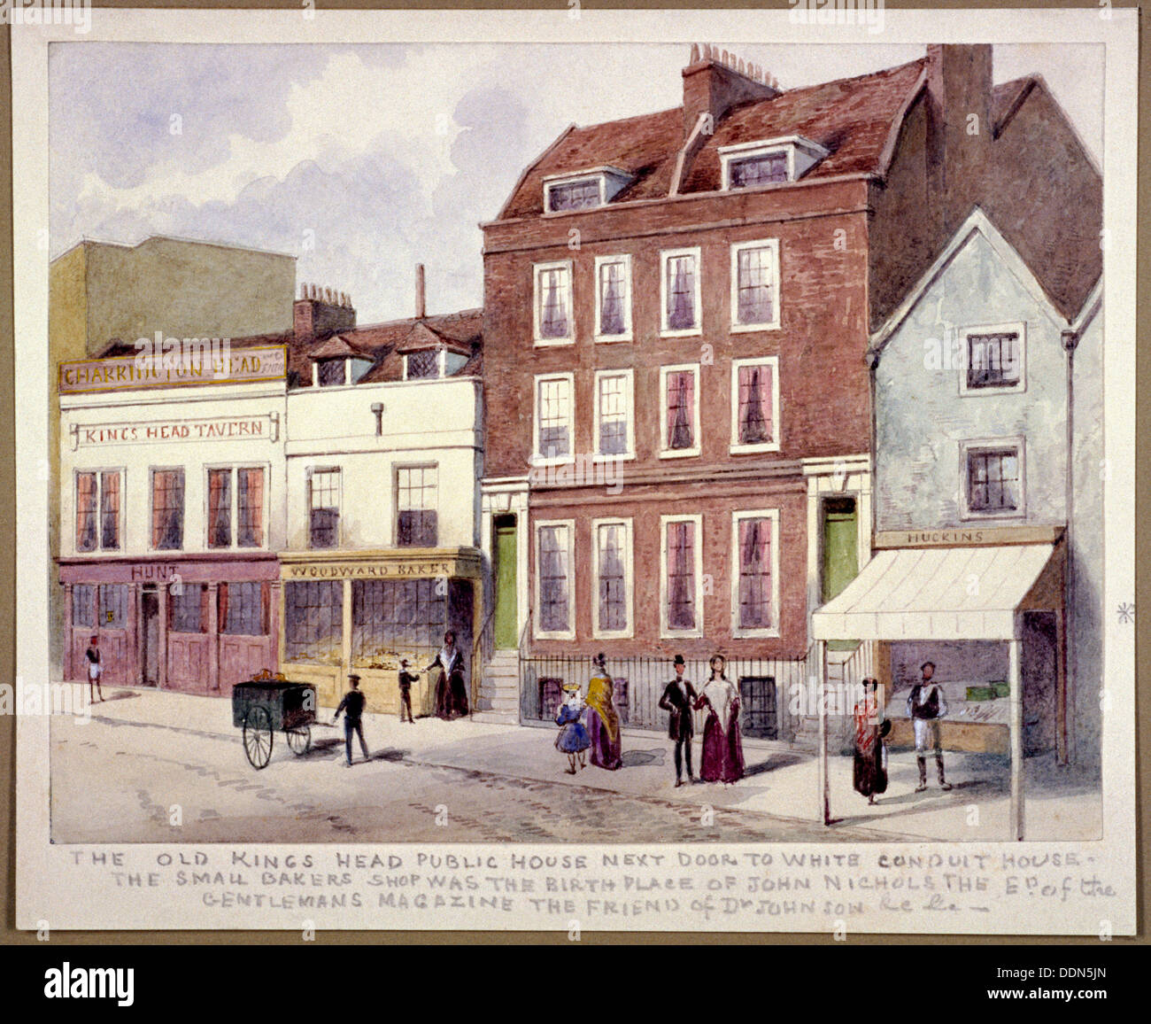 'King's Head' Public House, Pentonville. Islington, London, c1850. Artist: Anon Stock Photo
