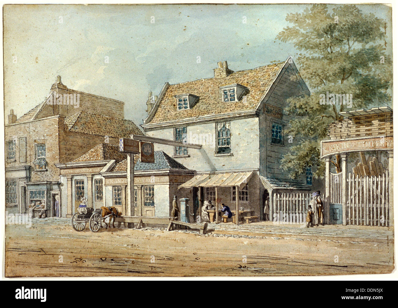 Castle Tavern, Old Kent Road, London, c1830. Artist: George Scharf Stock Photo