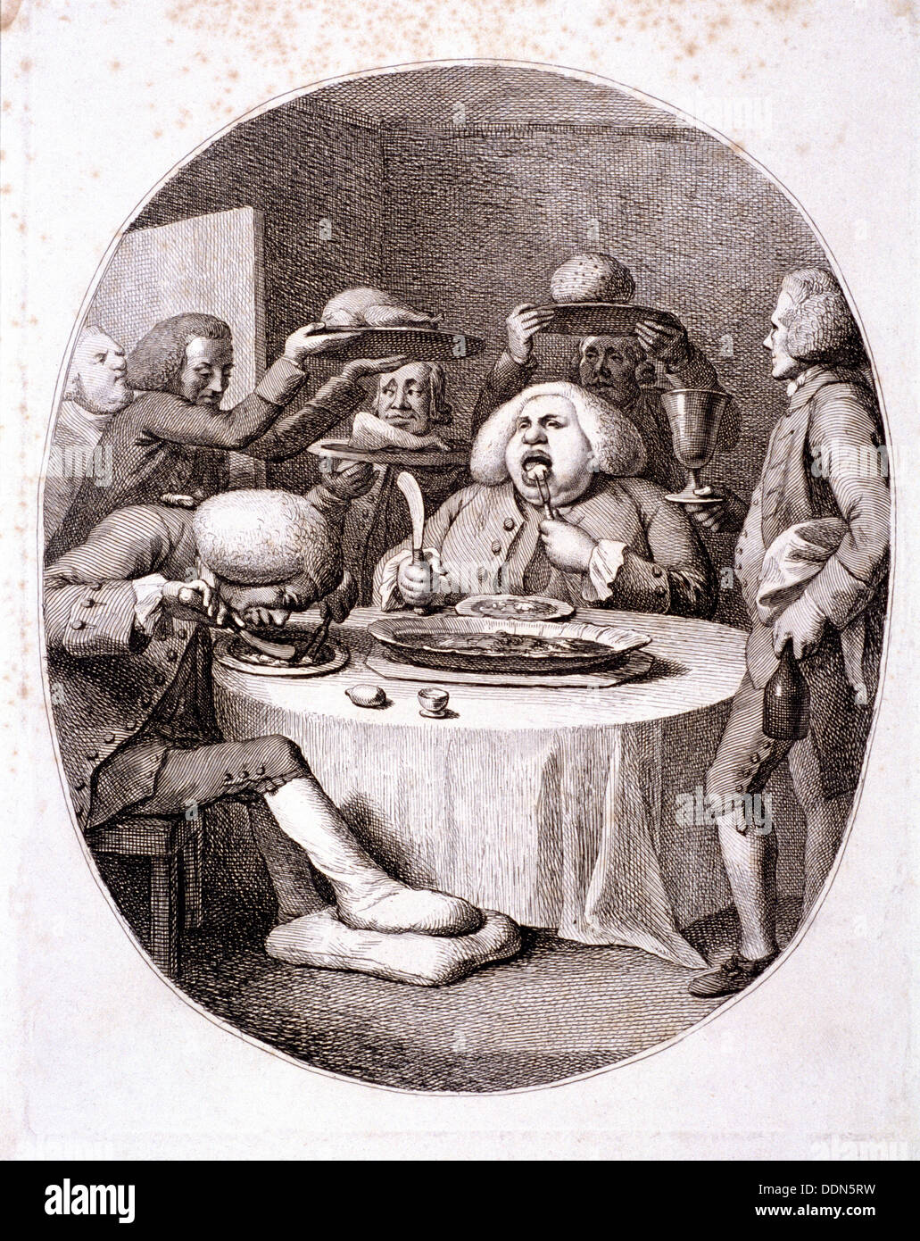 The alderman's dinner, 1775. Artist: Anon Stock Photo