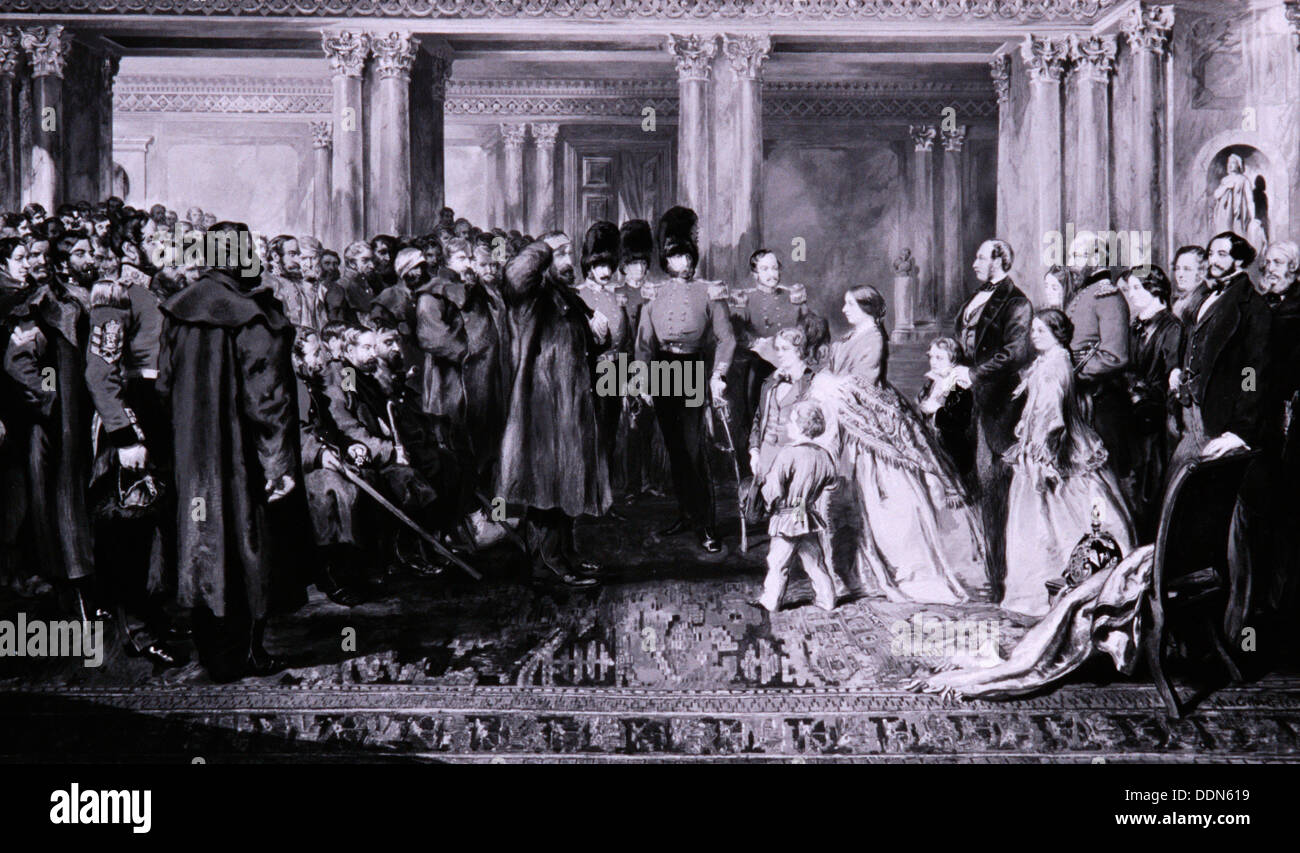 Queen Victoria presenting medals to the Guards after the Crimean War