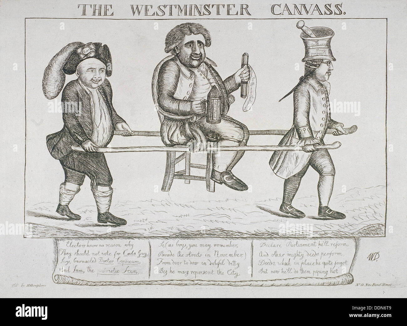 'The Westminster canvass', 1784. Artist: William Dent Stock Photo