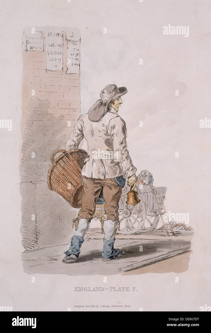 A dustman, Provincial Characters, 1813. Artist: Anon Stock Photo