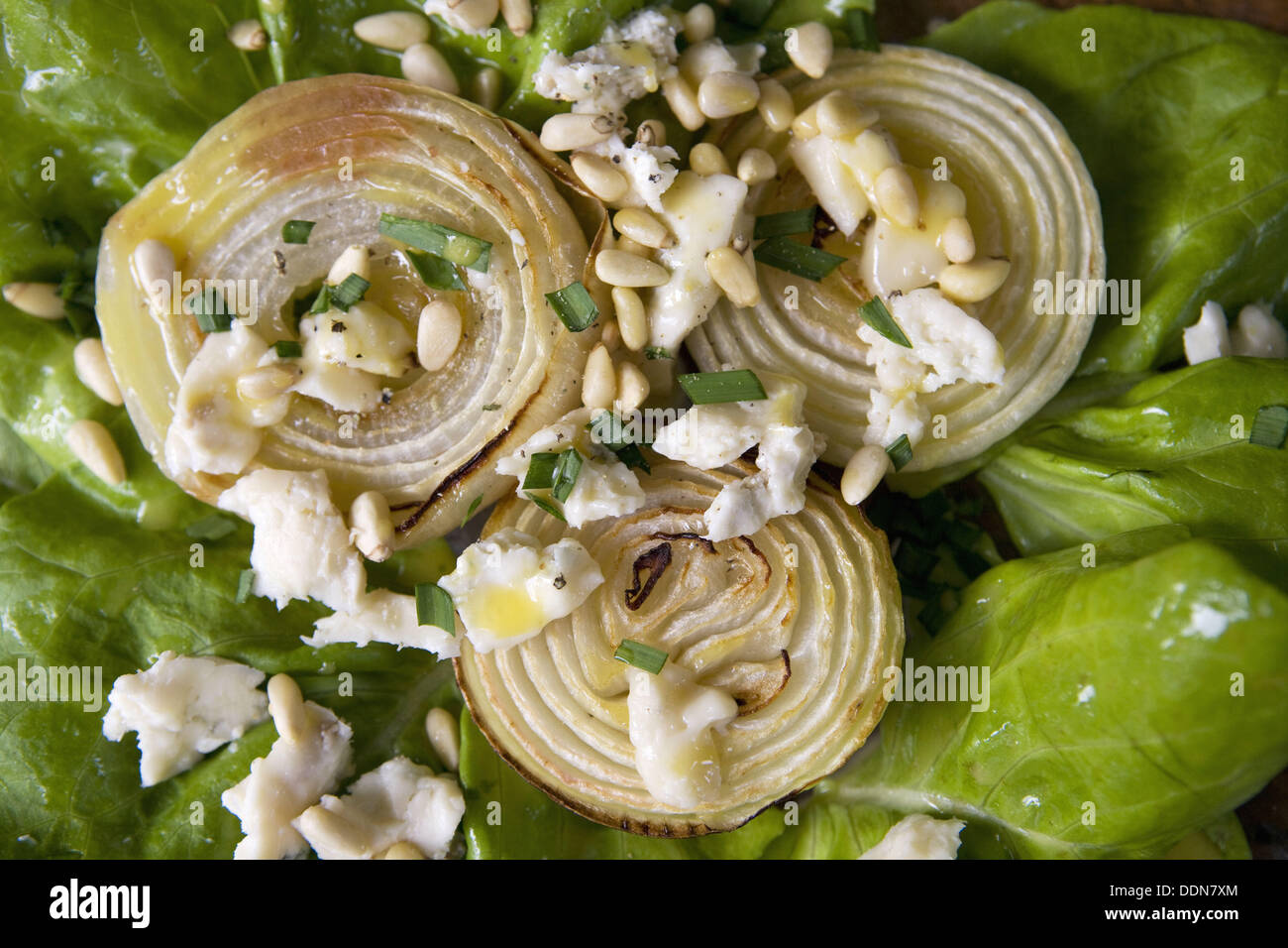 Grilled Onion Salad Stock Photo Alamy