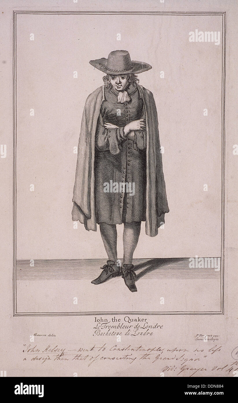 'John the Quaker', Cries of London, (c1688?). Artist: Anon Stock Photo