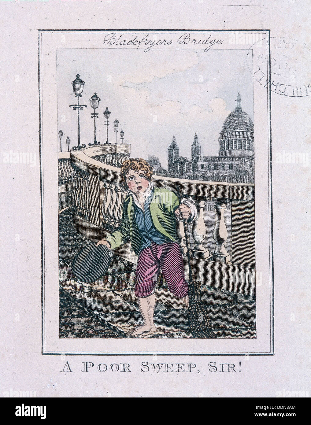 'A Poor Sweep, Sir!', Cries of London, 1804. Artist: Anon Stock Photo