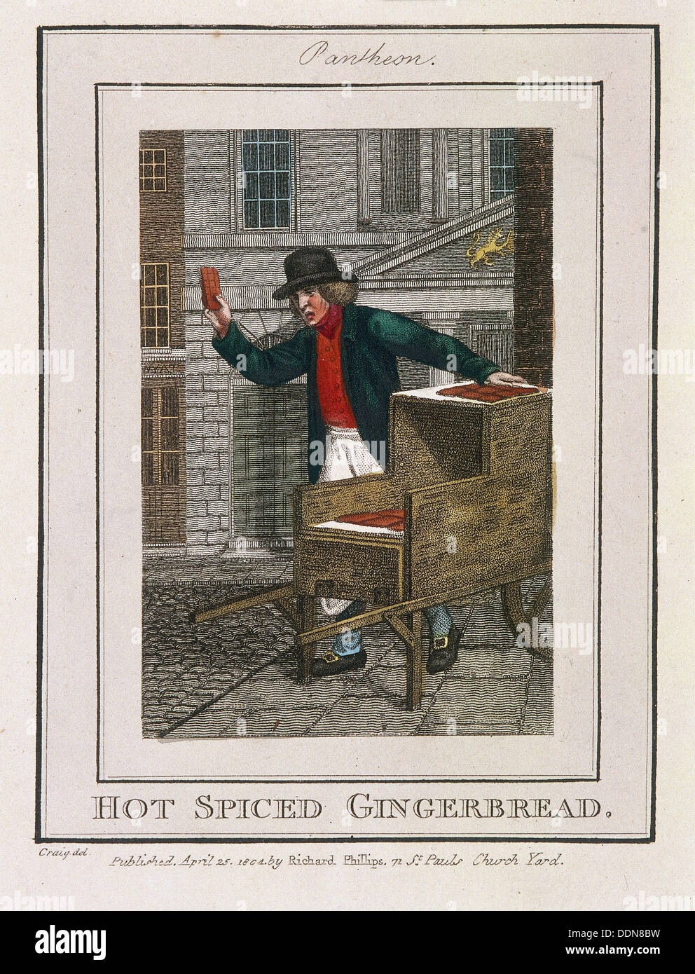 'Hot Spiced Gingerbread', Cries of London, 1804. Artist: Anon Stock Photo