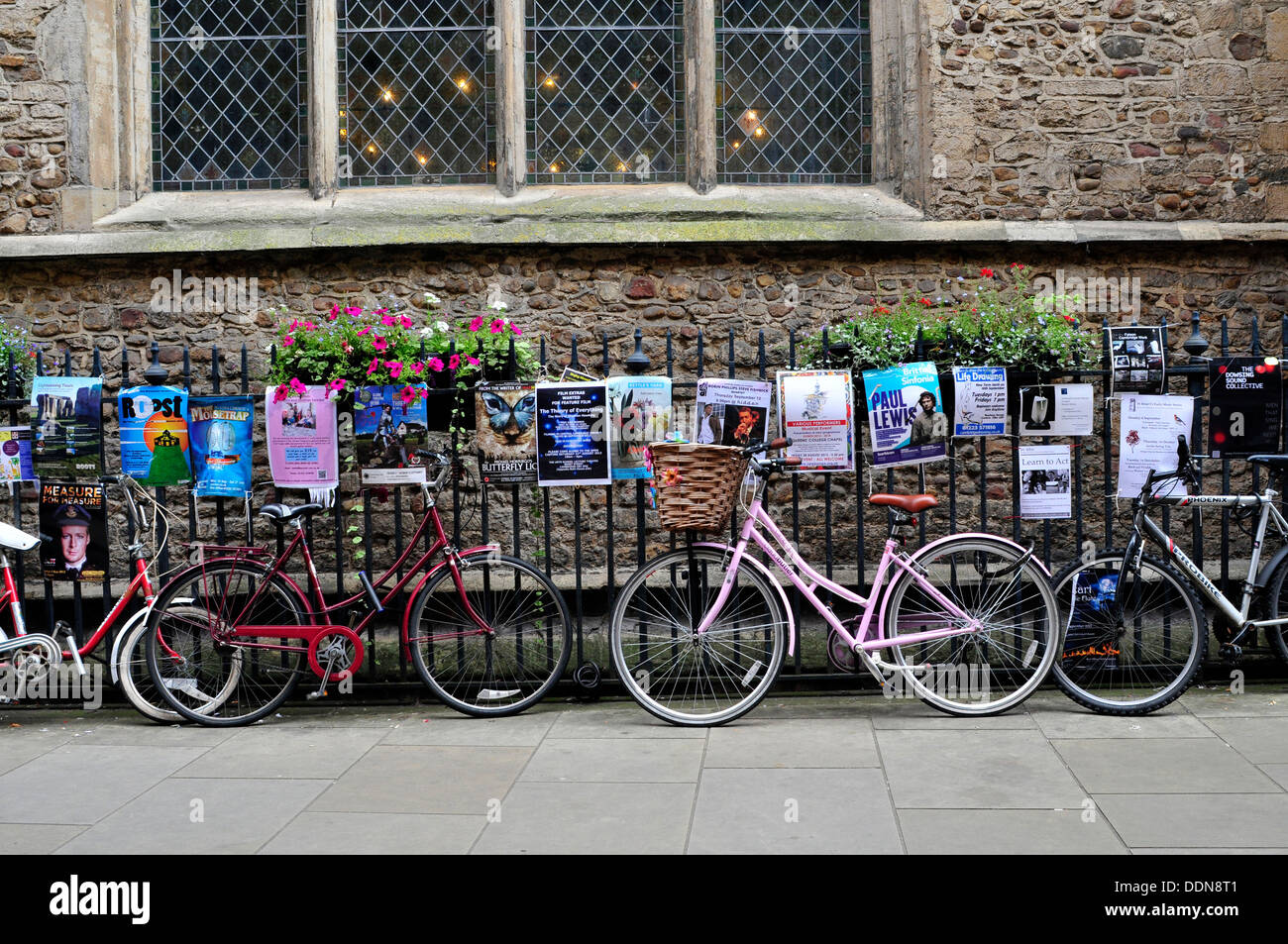 Parked bicycles in Cambridge, UK Stock Photo