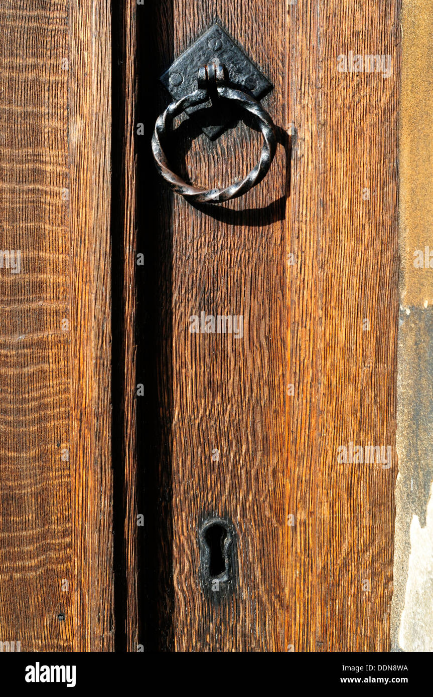 A close up view of an old door, Cambridge, UK Stock Photo
