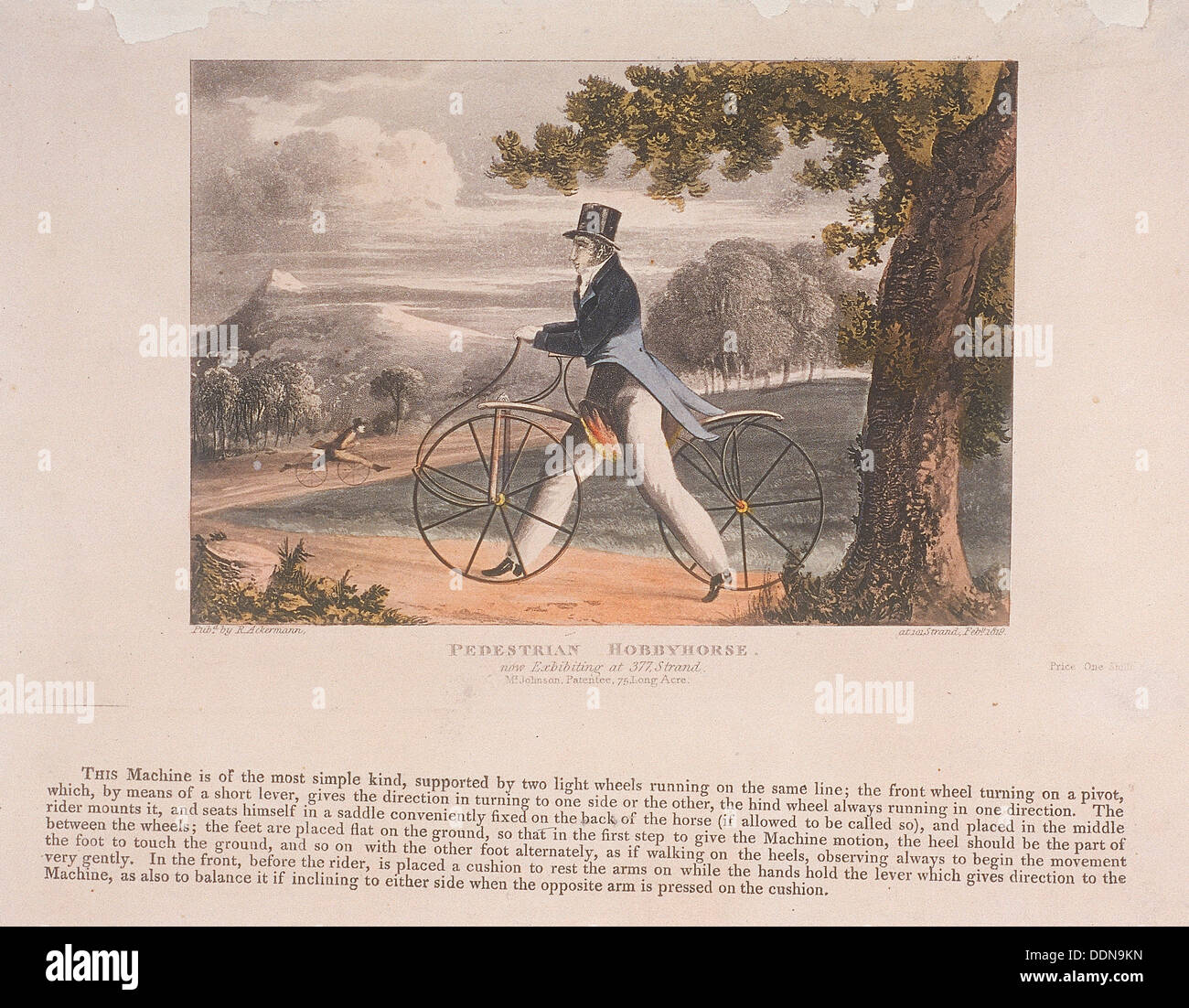 View of a 'Pedestrian Hobbyhorse', 1819. Artist: Anon Stock Photo