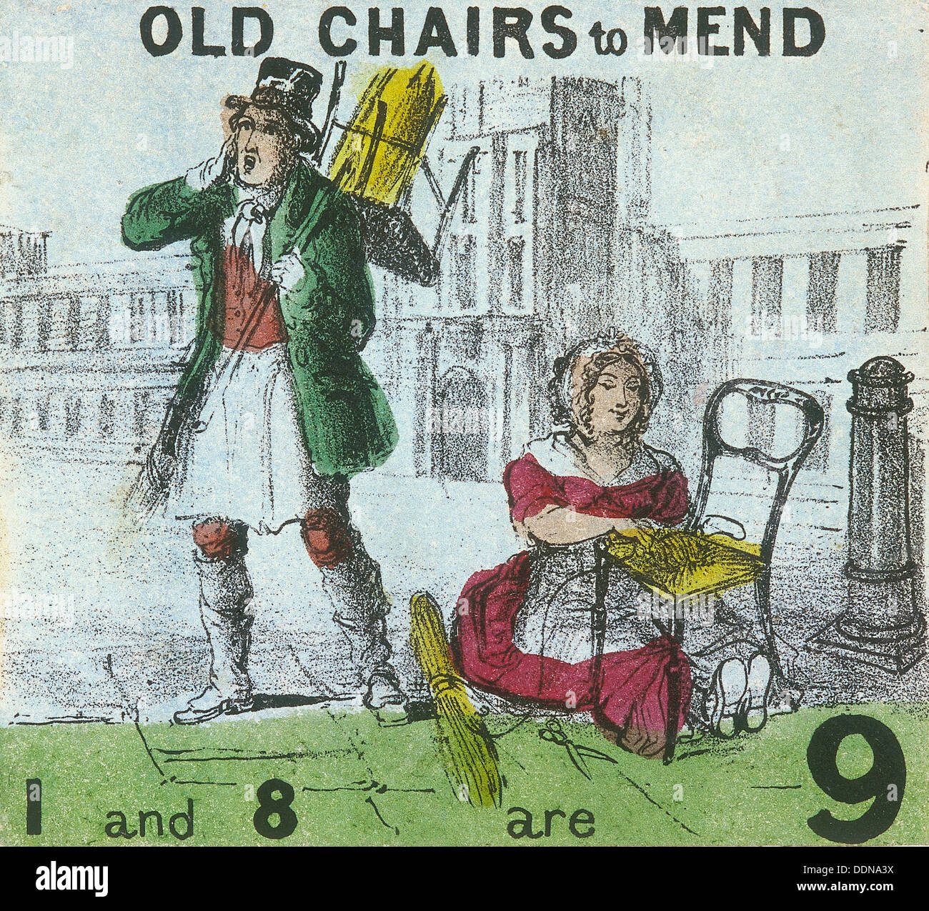 'Old Chairs to Mend', Cries of London, c1840. Artist TH Jones Stock