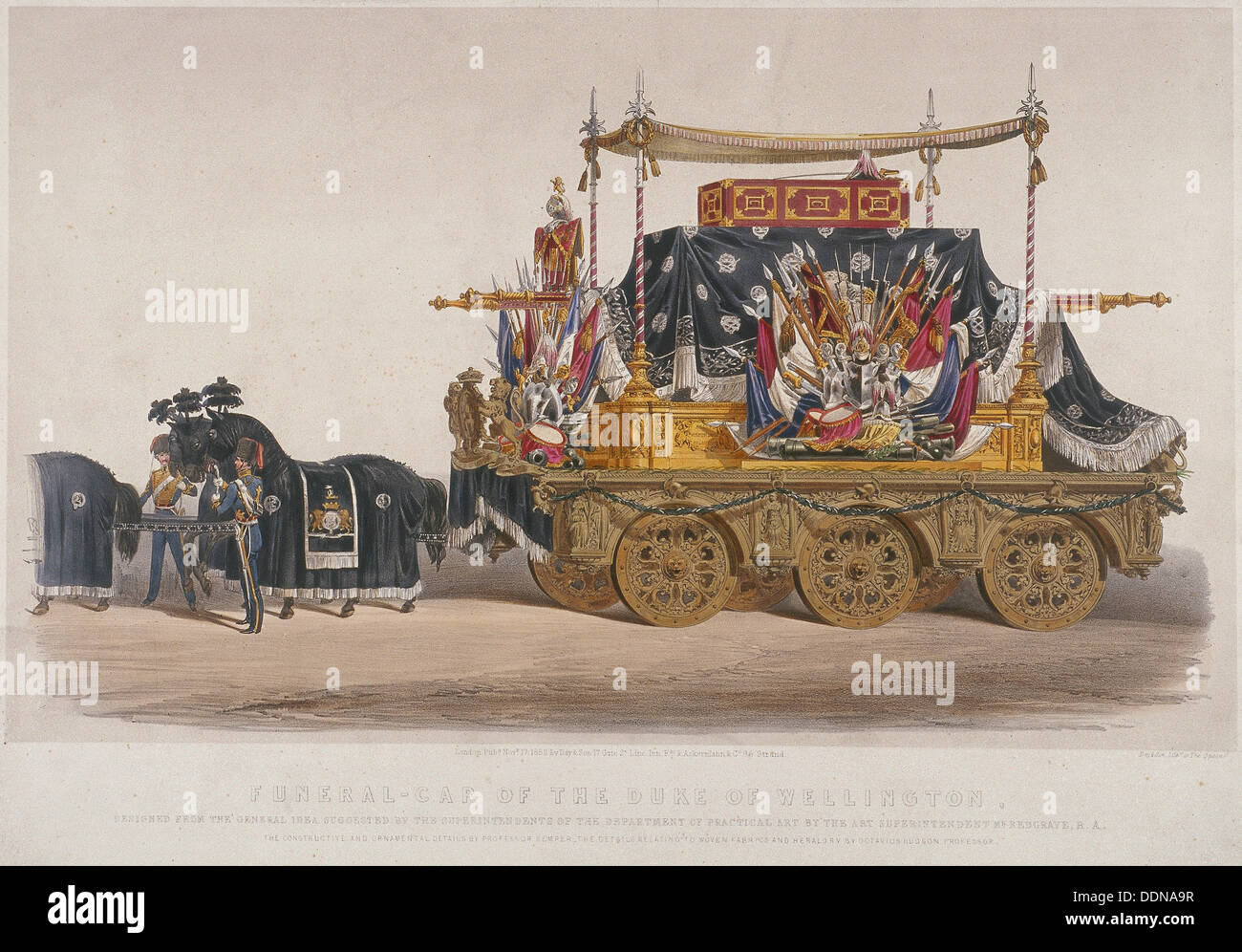 View of the funeral car of the Duke of Wellington, 1852. Artist Richard Redgrave Stock Photo