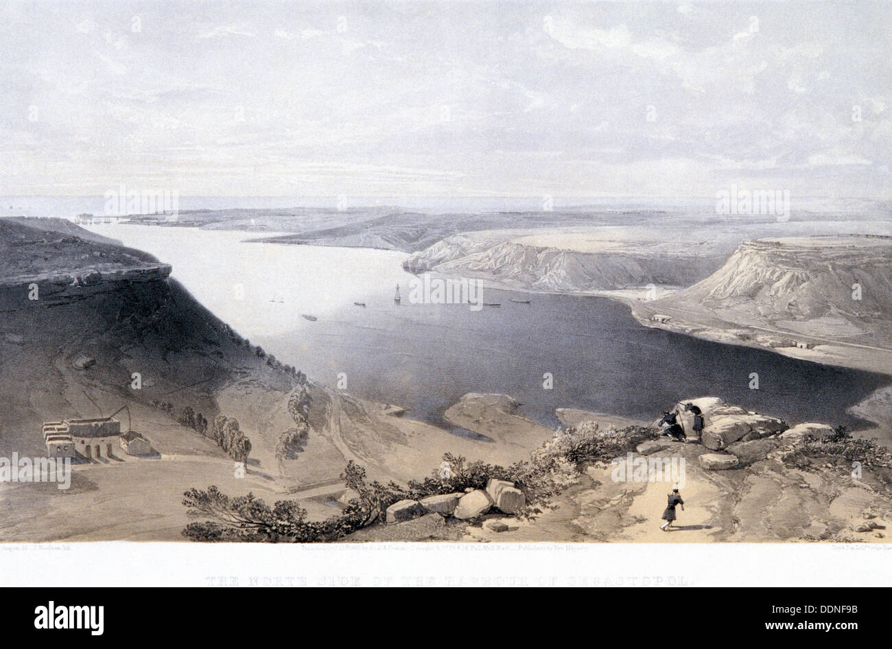 'The North Side of the Harbour at Sebastopol, 22 June 1855'.  Artist: Jonathan Needham Stock Photo