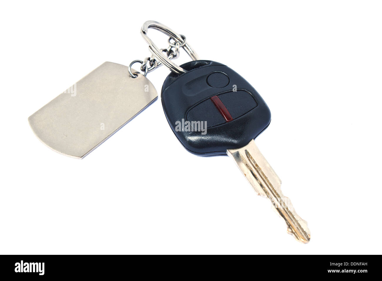 Car keys and stainless steel labels Stock Photo Alamy