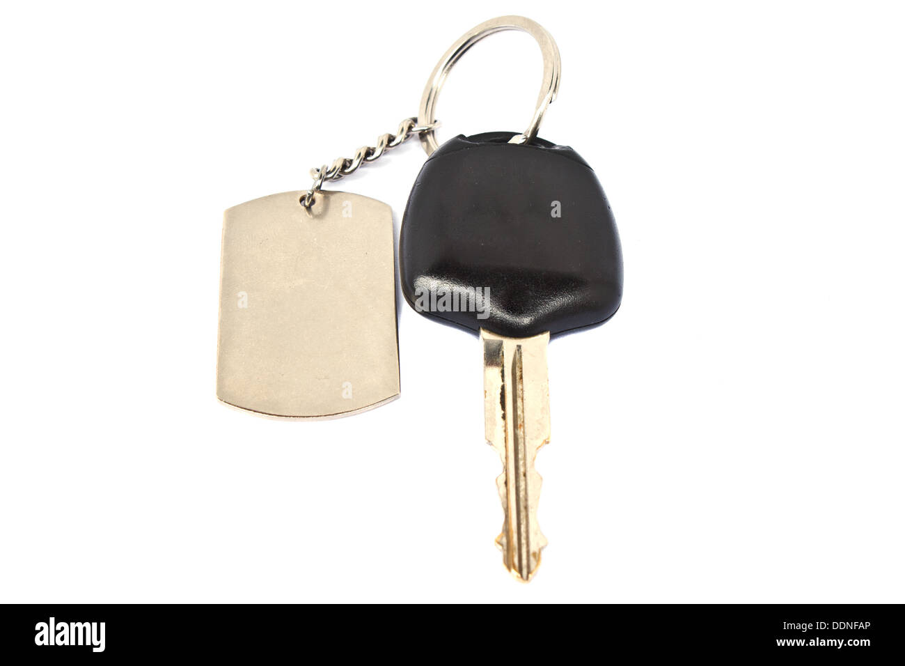 Car keys and stainless steel labels Stock Photo Alamy