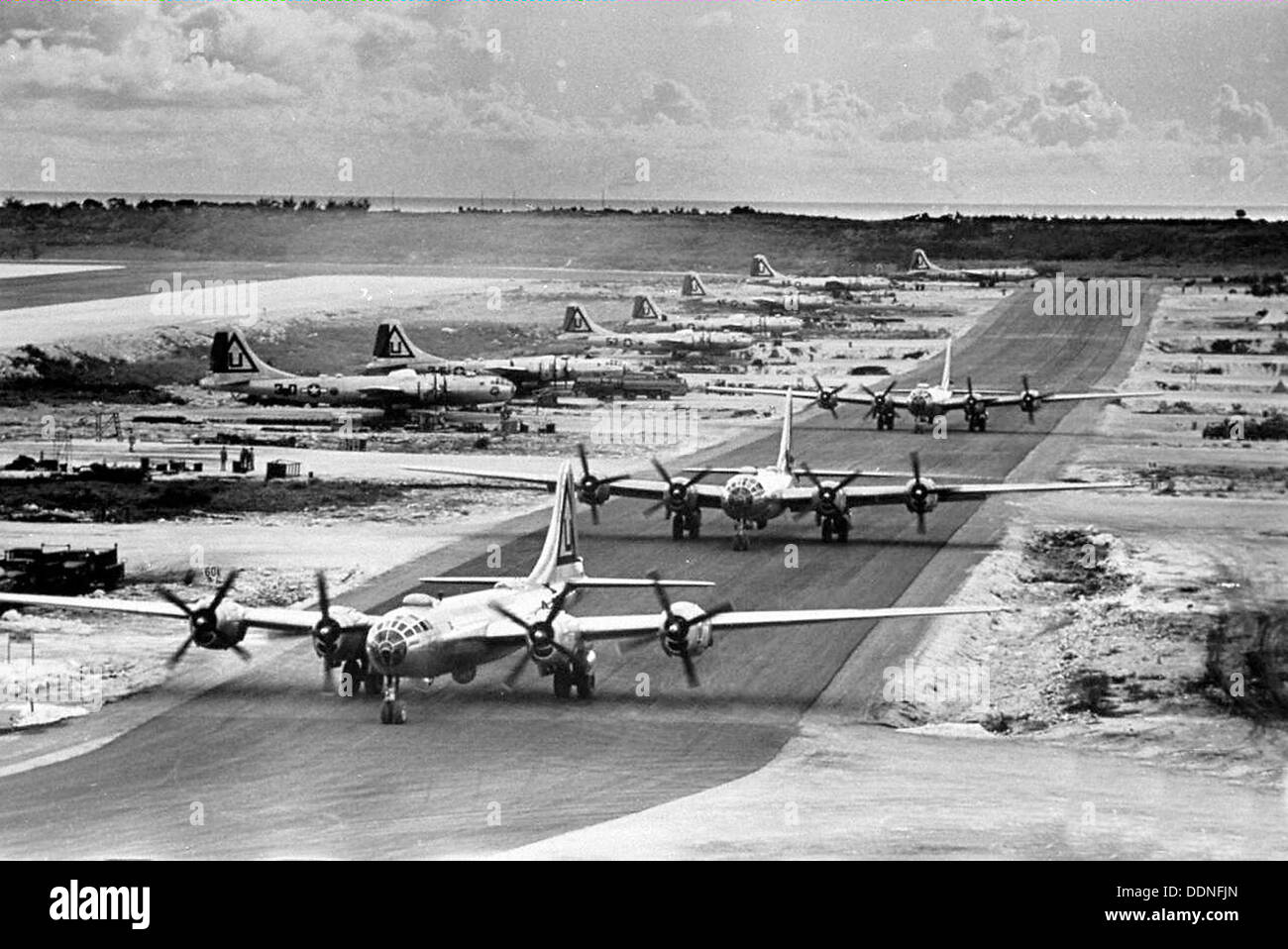 29th Bombardment Group B29s at North Field, Tinian, 1945 Stock Photo