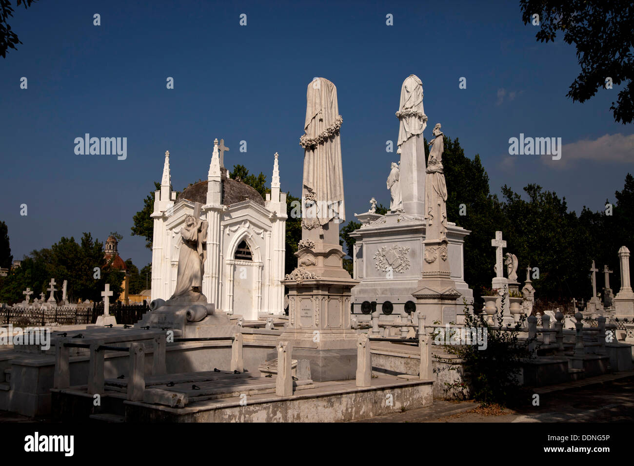 latin americas biggest Cemetery Cementerio Cristobal Colon in Havana, Cuba, Caribbean Stock Photo
