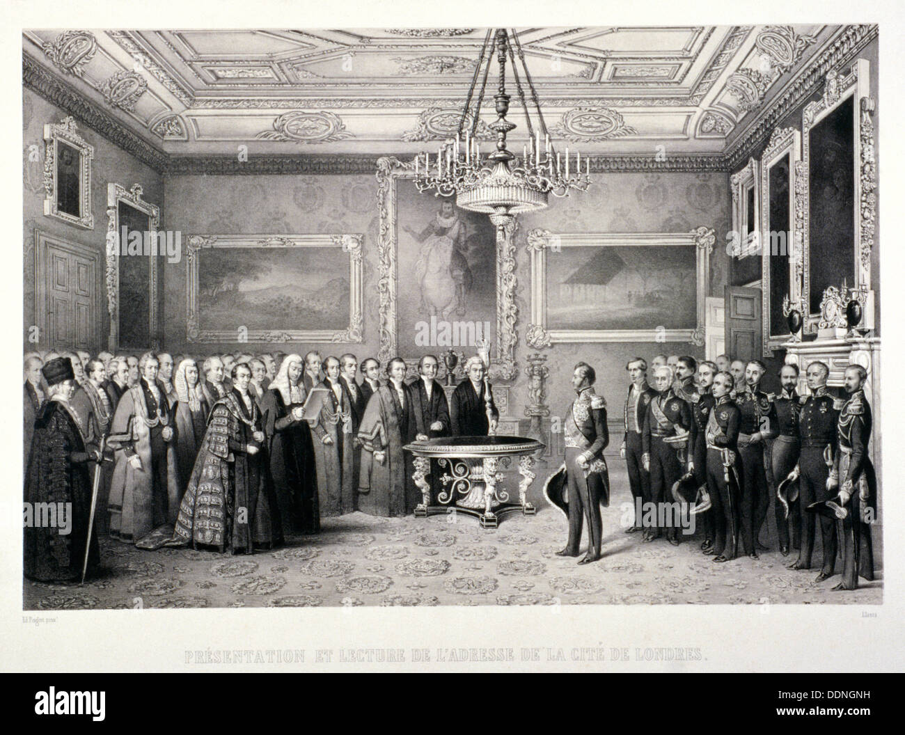 Lord Mayor, Sir William Magnay, Windsor Castle, Berkshire, 1844. Artist: Jacques Francois Gauderique Llanta Stock Photo