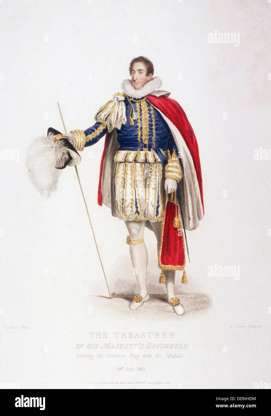 Treasurer in ceremonial costume, 1826. Artist: Edward Scriven Stock Photo