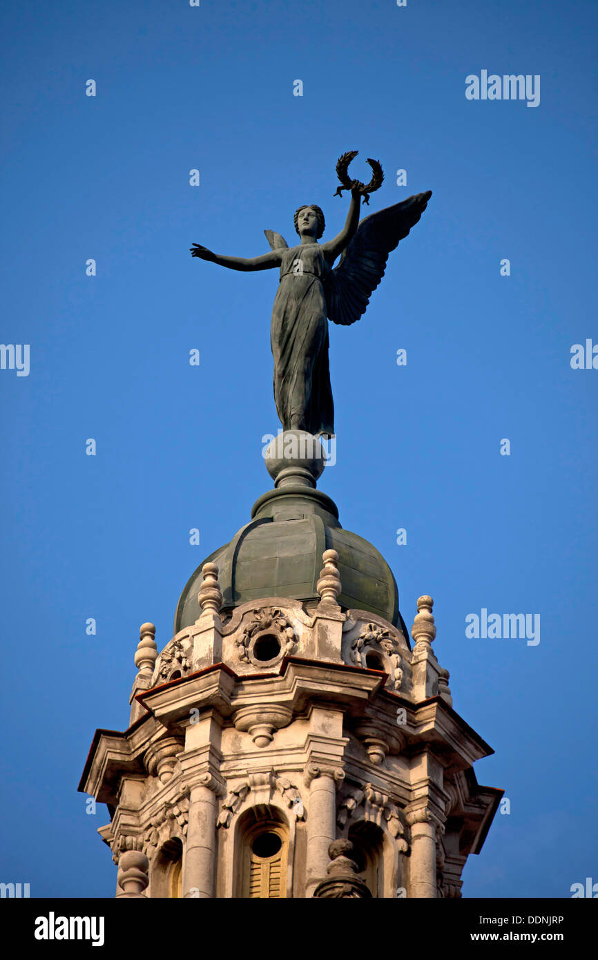 tower and statue of the theatre Gran Teatro de La Habana in Havana, Cuba, Caribbean Stock Photo