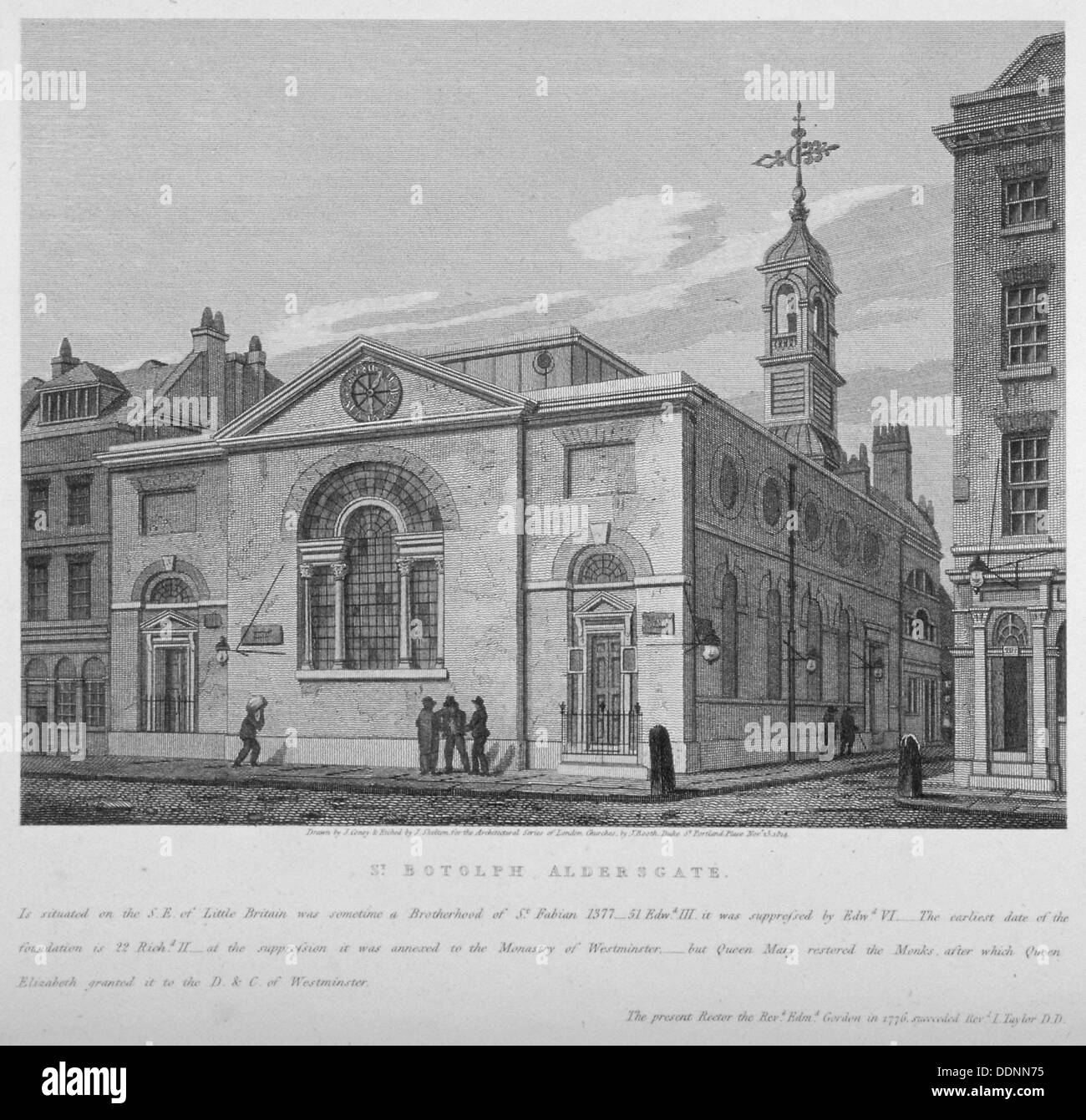 North-east view of the Church of St Botolph Aldersgate, City of London ...