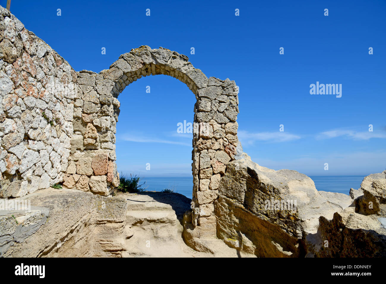 Chapel of St. Nicholas at Cape Kaliakra in Bulgaria Stock Photo