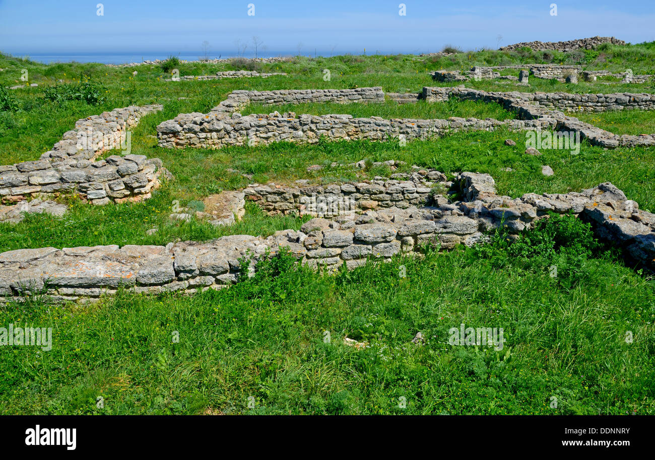 Medieval fortress on Cape Kaliakra, Black Sea, Bulgaria Stock Photo