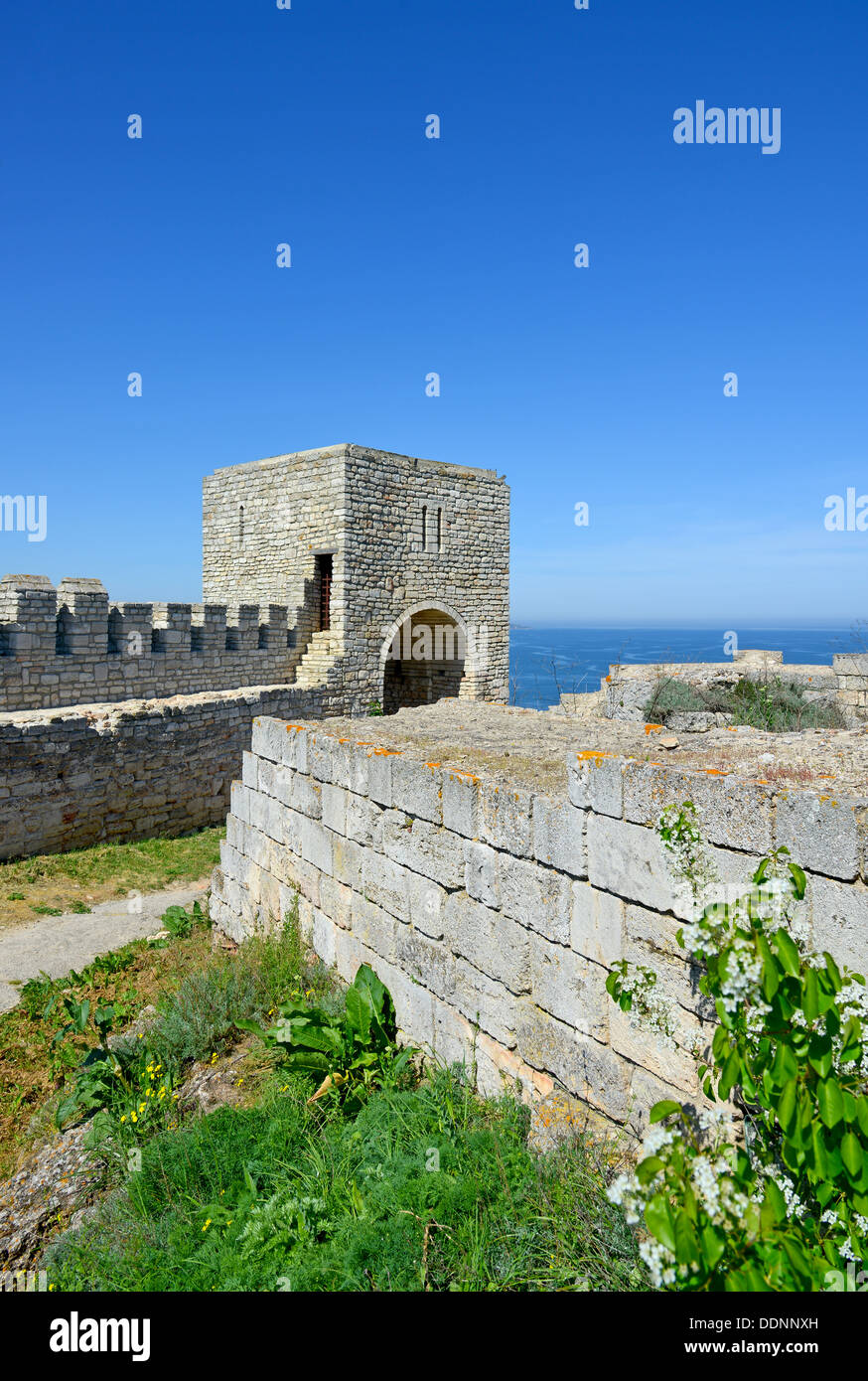 Medieval fortress on Cape Kaliakra, Black Sea, Bulgaria Stock Photo