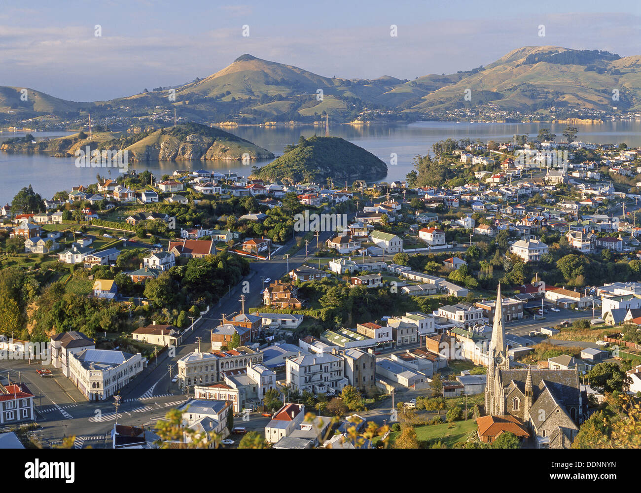 Port Chalmers main port for Dunedin beside Otago Harbour New Zealand
