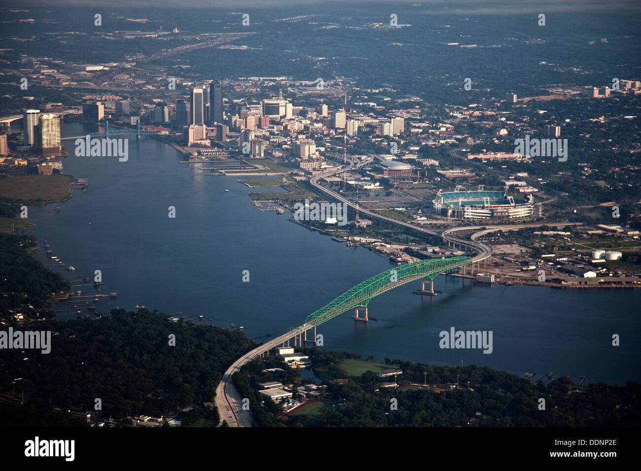 Aerial view of Jacksonville, FL - July, 2011 Stock Photo