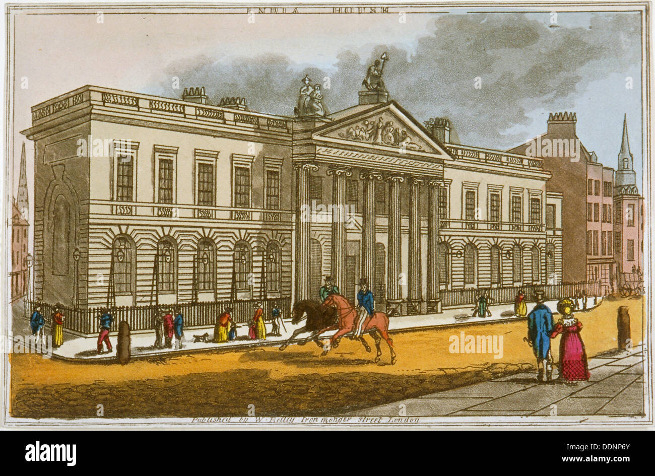 North view of East India House, Leadenhall Street, City of London, 1820.                             Artist: Anon Stock Photo