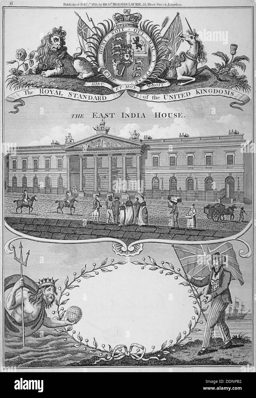 East India House, Leadenhall Street, City of London, 1821.                                           Artist: Anon Stock Photo