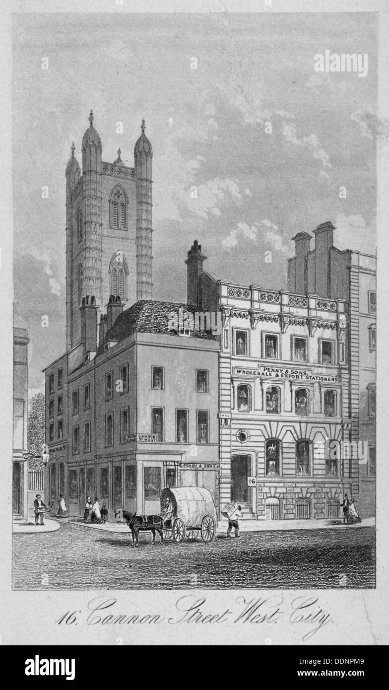Cannon Street West, City of London, 1860. Artist Anon Stock Photo Alamy