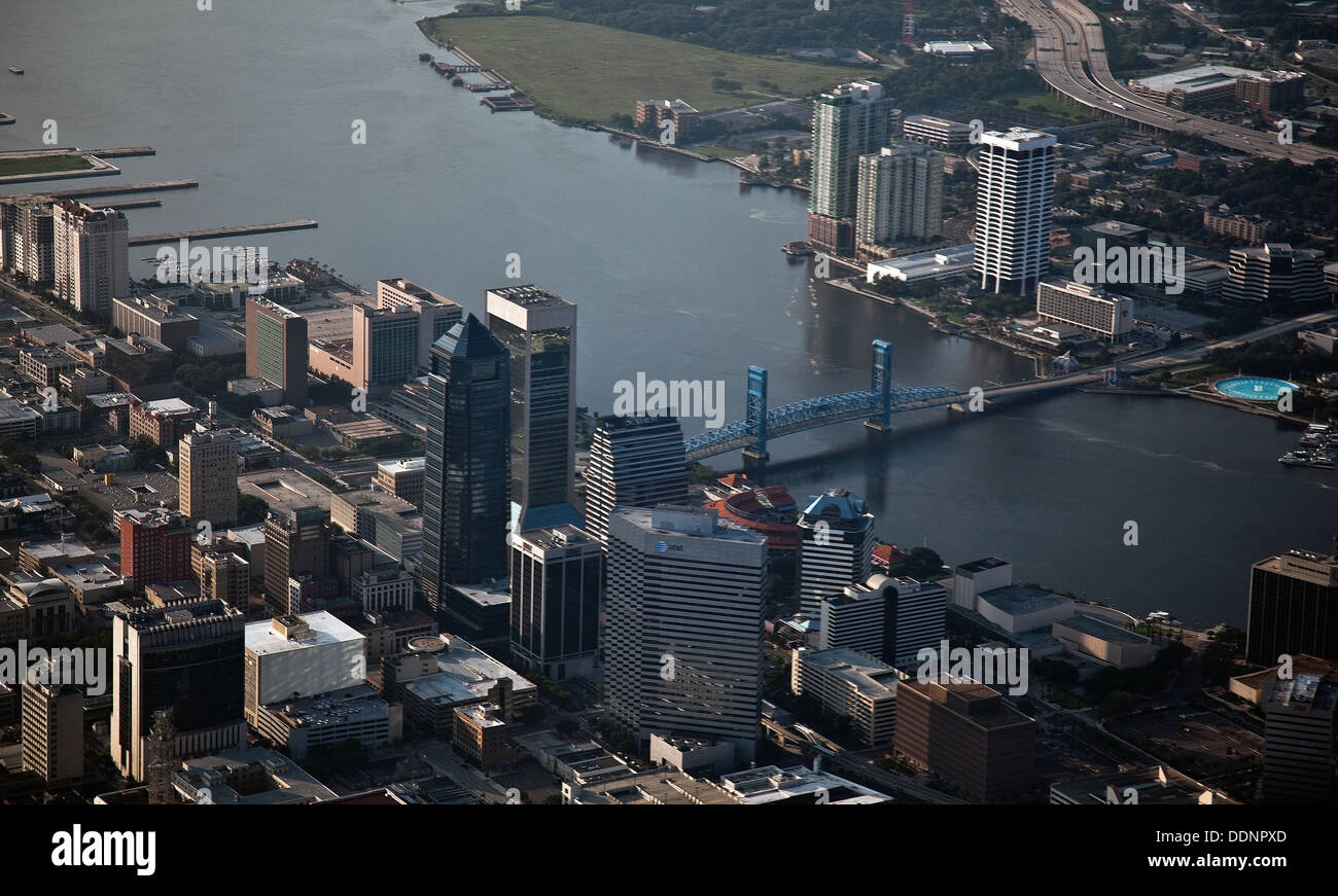 Aerial view of Jacksonville, FL - July, 2011 Stock Photo