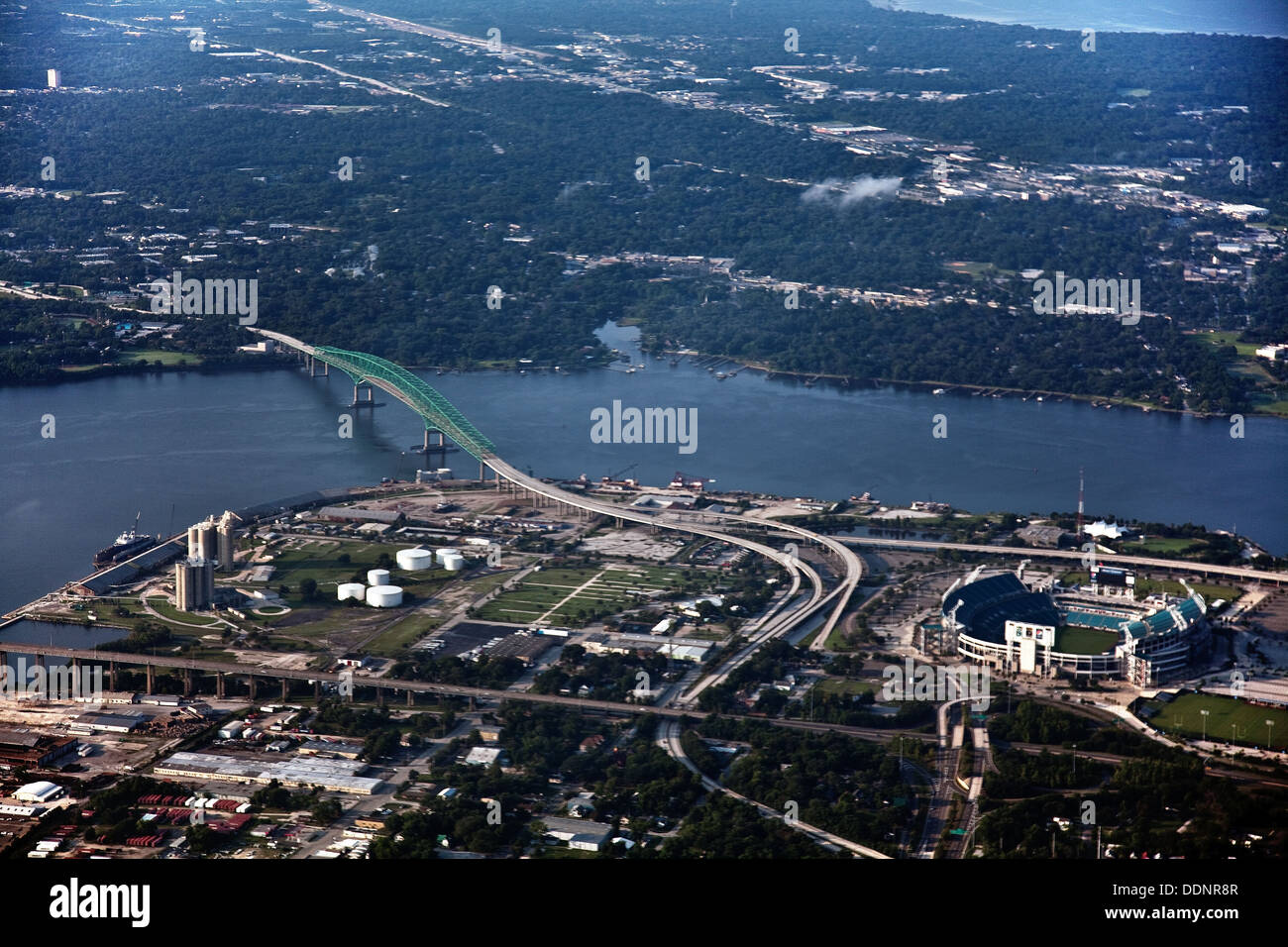 Aerial view of Jacksonville, FL - July, 2011 Stock Photo