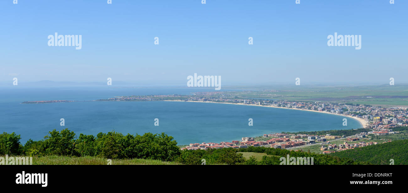 The bay of Sunny beach resort, Bulgaria Stock Photo