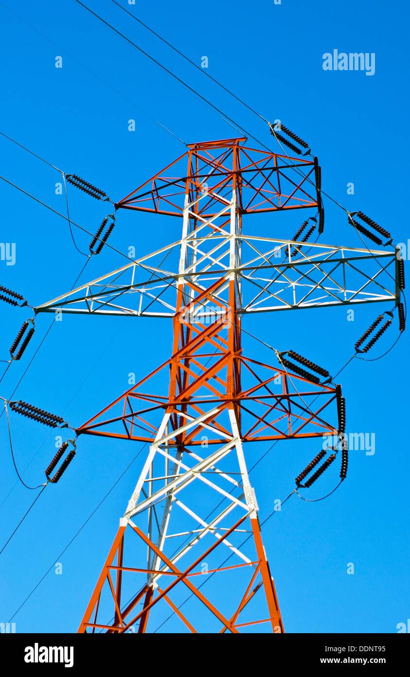 High voltage electricity transmission lines near Bonneville Dam, Washington, USA Stock Photo Alamy