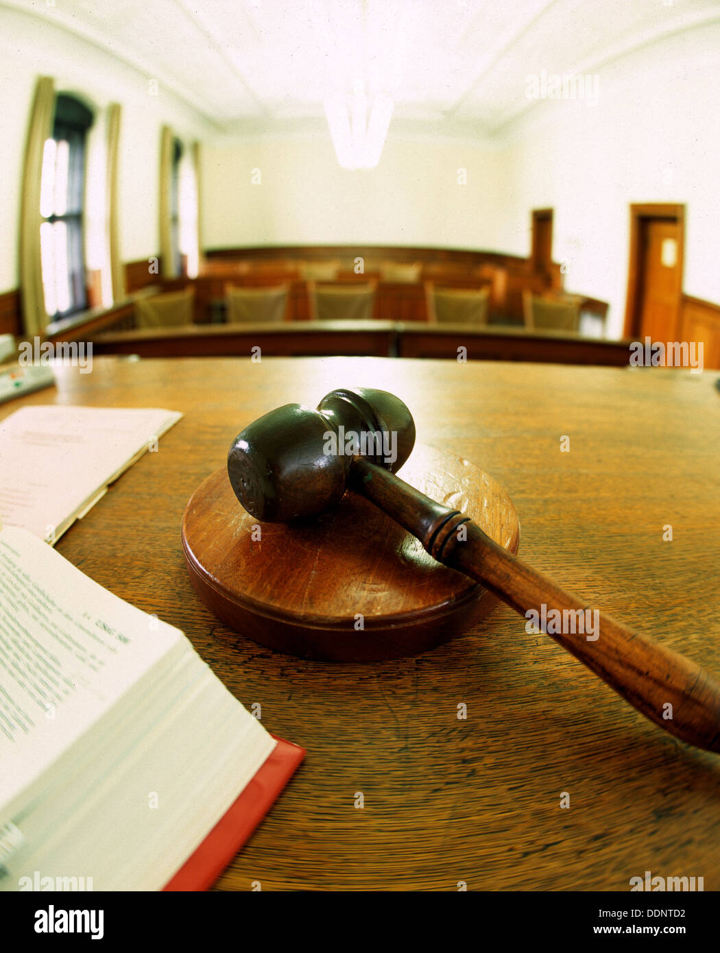 Gavel in a courtroom Stock Photo
