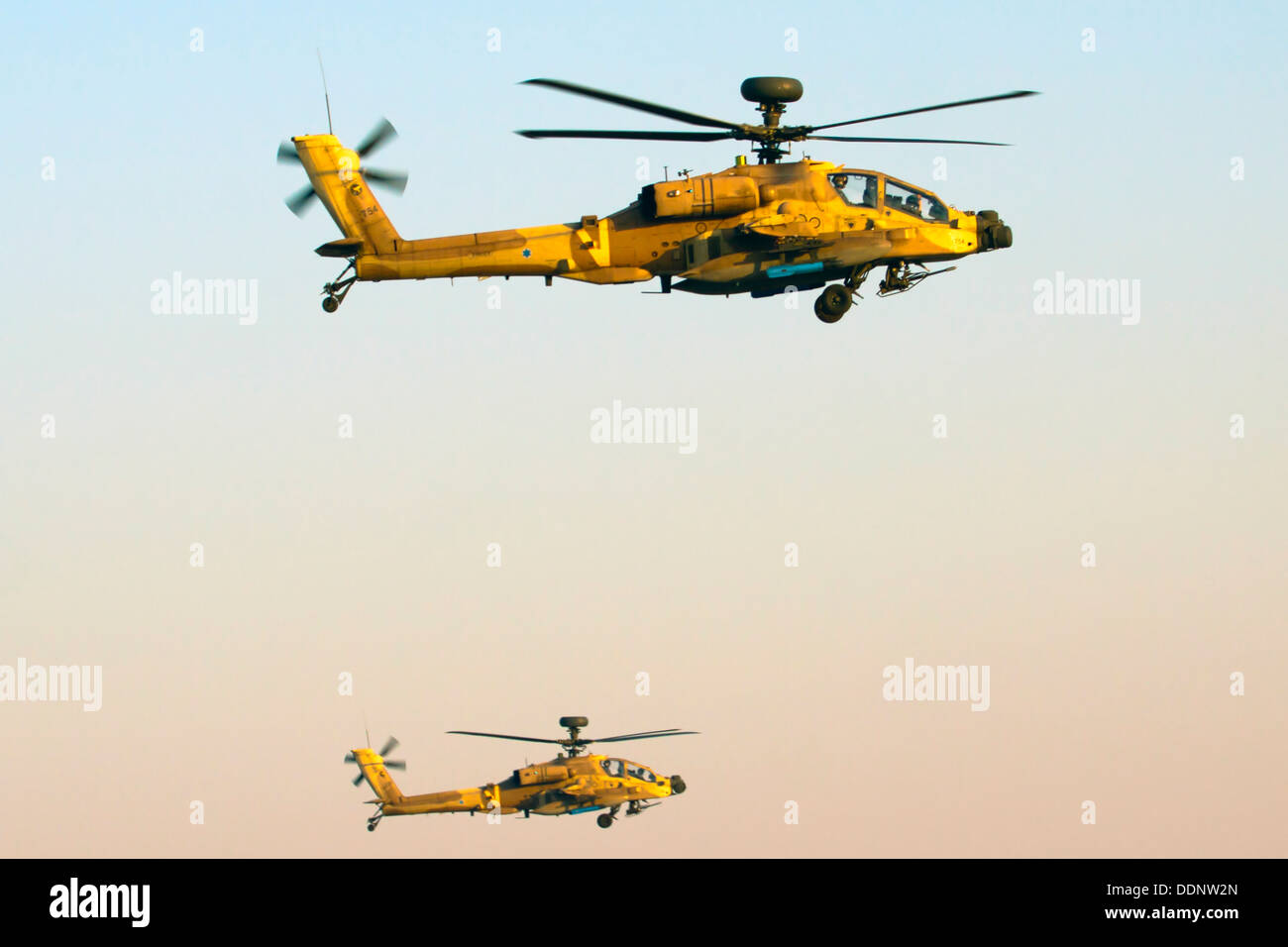 Israeli Air force (IAF) Apache AH-644 Longbow (Seraph) Helicopter in flight Stock Photo