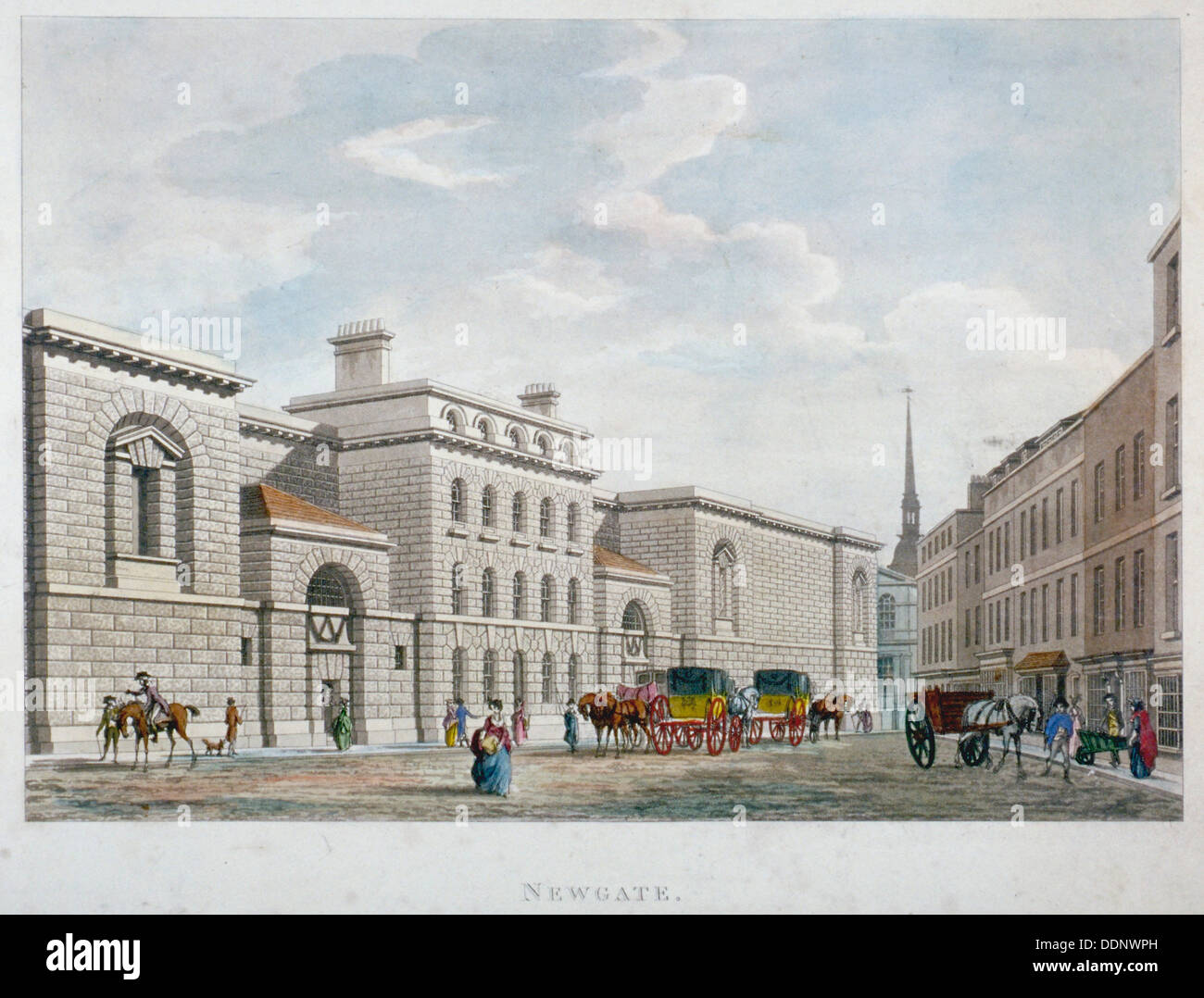 Newgate Prison, Old Bailey, City of London, 1799. Artist: Anon Stock Photo