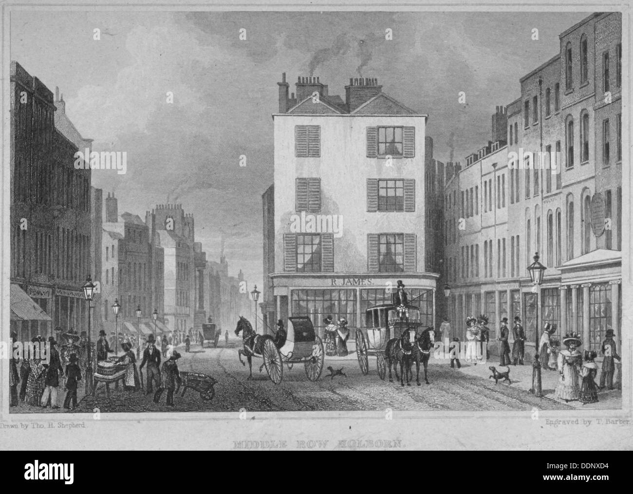 Middle Row, Holborn, London, 1829. Artist: Thomas Barber Stock Photo