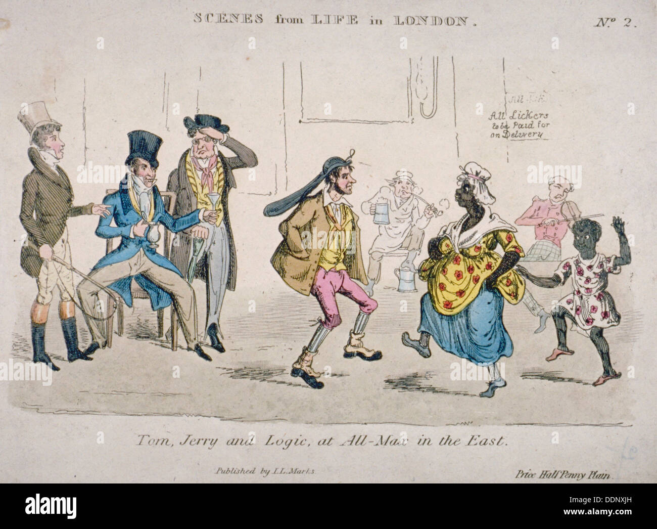 'Tom, Jerry and Logic at All-Max in the East', 1821. Artist: JL Marks Stock Photo