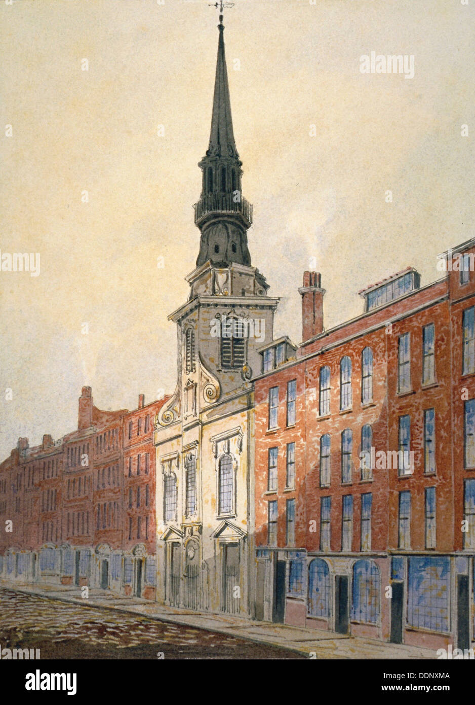 Church of St Martin within Ludgate and Ludgate Hill, City of London, 1815. Artist: William Pearson Stock Photo